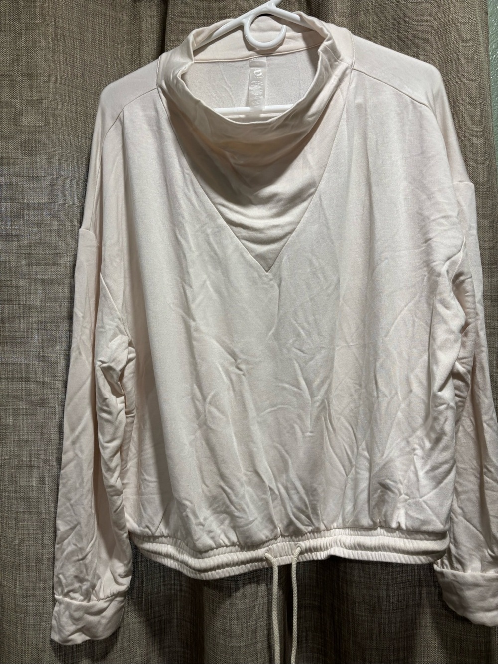 Lou & Grey Cream Cowl Neck Drawstring Pullover